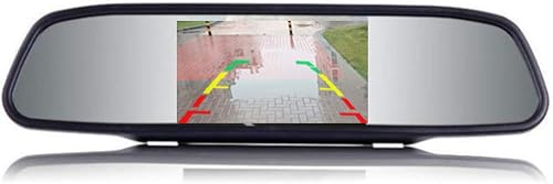 Monitor de video de coche de 4.3 pulgadas, espejo retrovisor automático, pantalla LCD de 12 V-24 V, montaje universal, espejo de corriente con clip