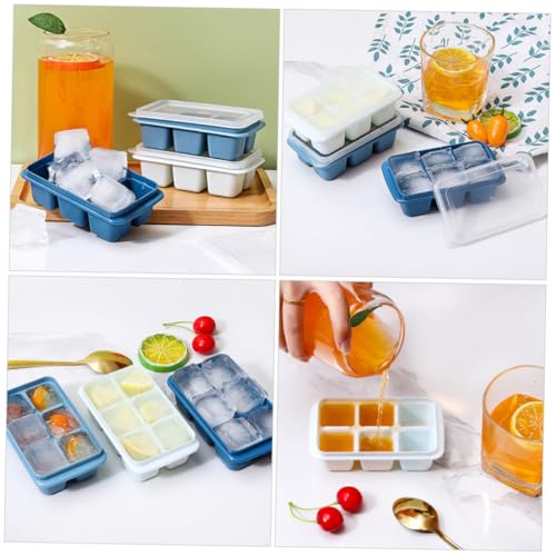 Bandeja para cubitos de hielo 3 pcs con tapa azul degradado miniatura 4