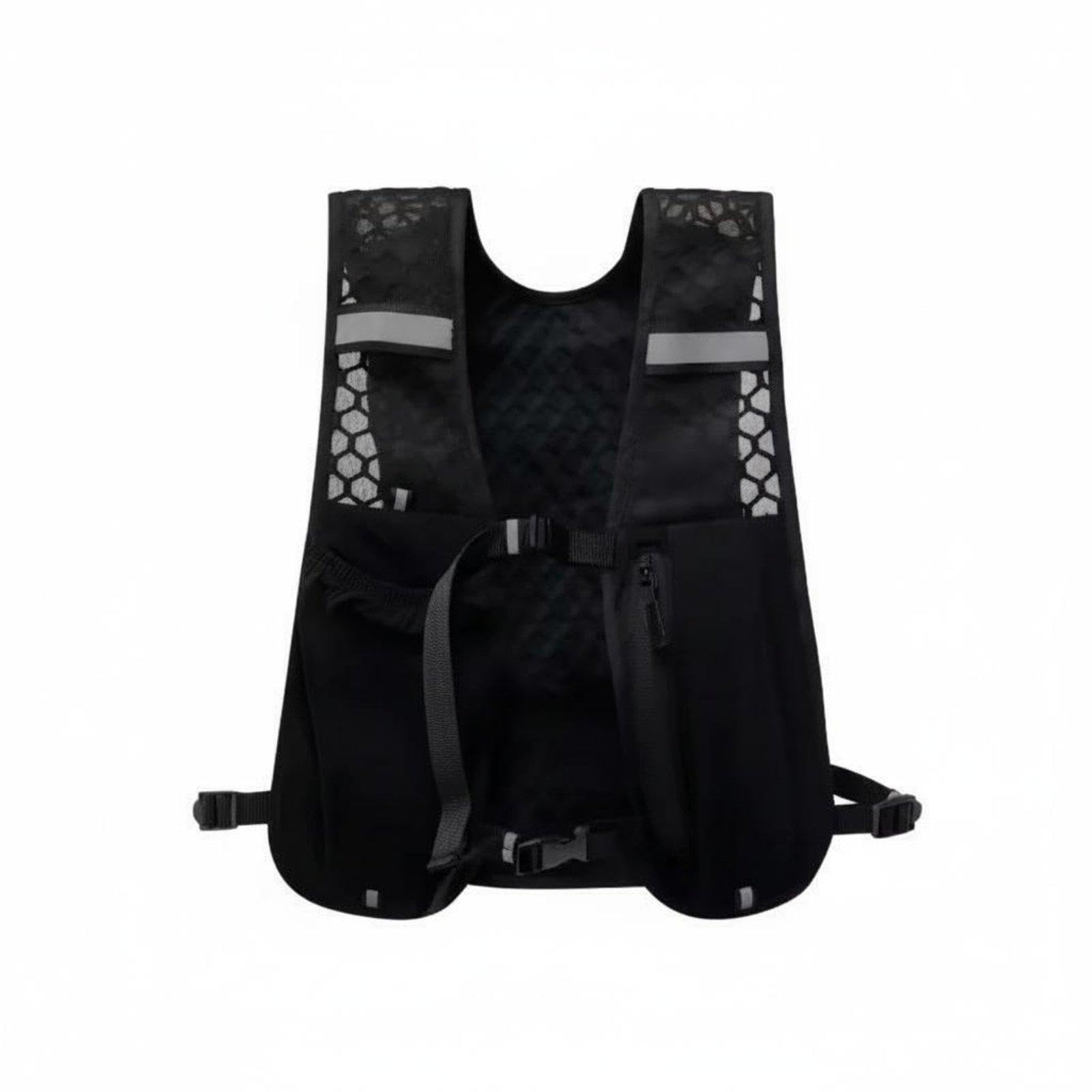 Running Water-Carrying Vest Breathable Mesh Running Water-Carrying Pack All-Purpose Use Vest Backpack for Runners, Cyclists, Biking, Hiking Black-image-3