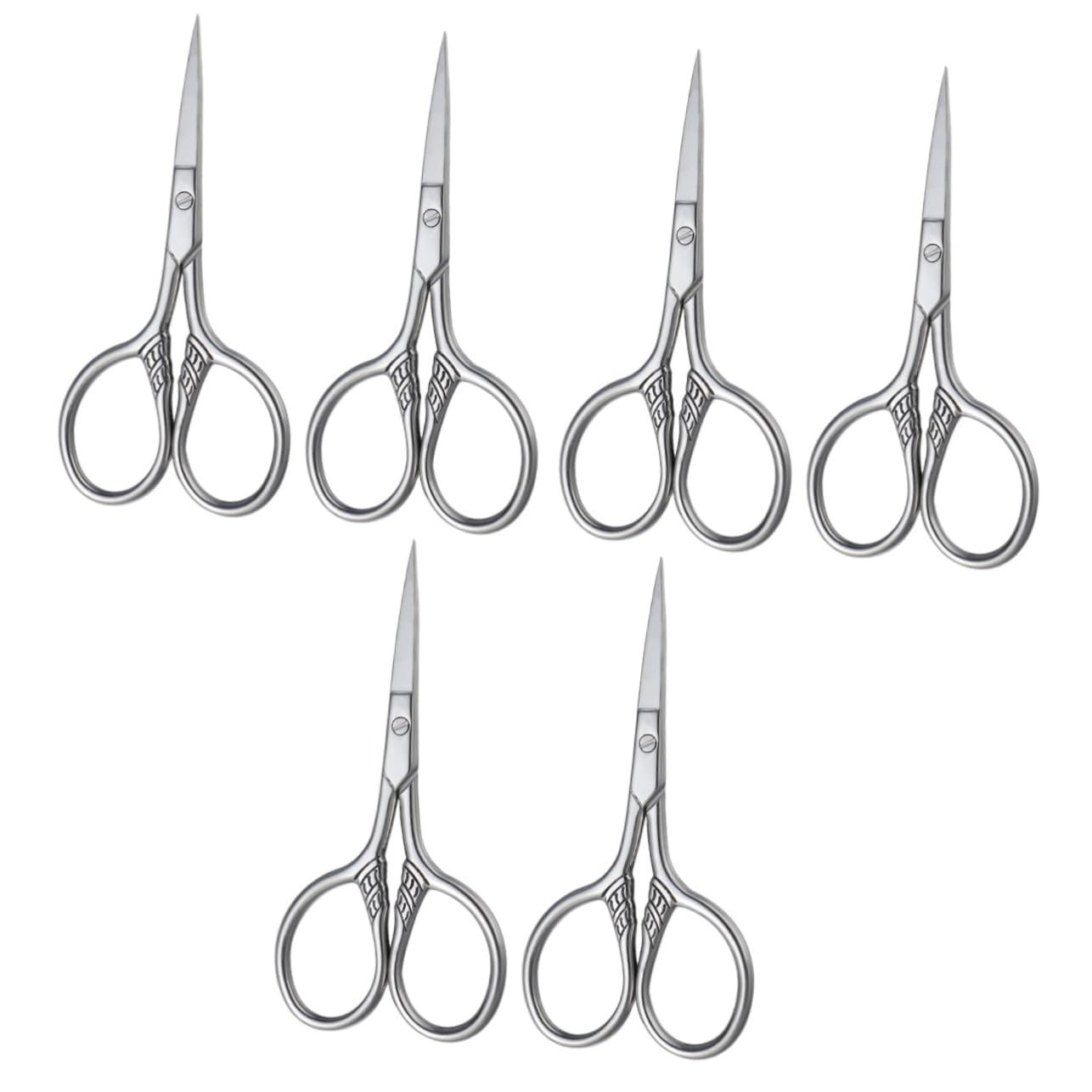 Angoily 6pezzi Forbici Da Barba Acciaio Inossidabile Rifinitore Professionale Per Uomini Strumento Di Precisione Per Taglio e Stile Della Barba Argento