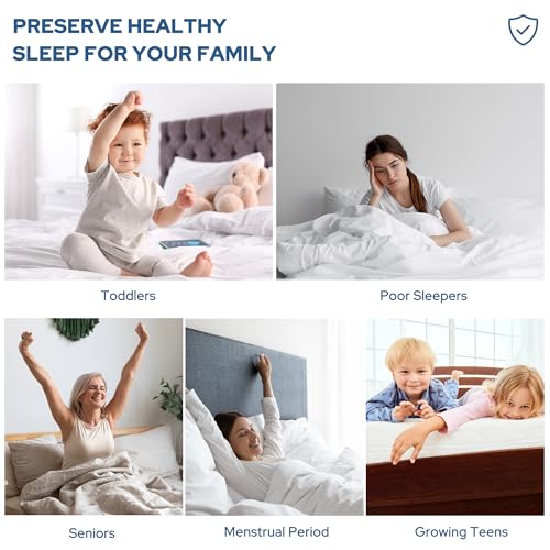 2 Pack Waterproof Mattress Protector, Twin XL Size Mattress Pad with Deep Pocket 6"-15" Depth, Soft Breathable Dirt-Proof Single Bed Mattress Cover for Bedroom, Dorm Room (Navy Blue)