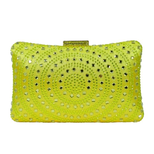 Image of Crystal Box Clutch Rhinestone Handbags For Women Party Purse Wedding Evening Bag