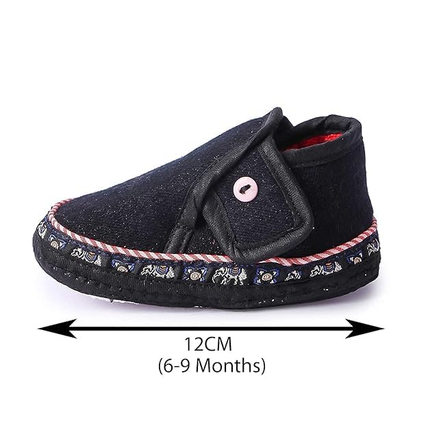 Image of Butterthief Unisex Baby Prewalking Shoes for Newborn Boys & Girls | Soft Sole Infant Bootie with Anti-Slip Bottom | Lightweight Cotton Footwear Early Walker Shoes (6-9 Months, 12 CM)