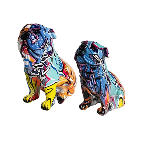 perfk 2 pcs Statues Décoratives, Objet Decoration Moderne, Statue Multicolore, Accessoires De Décoration, Dessin...