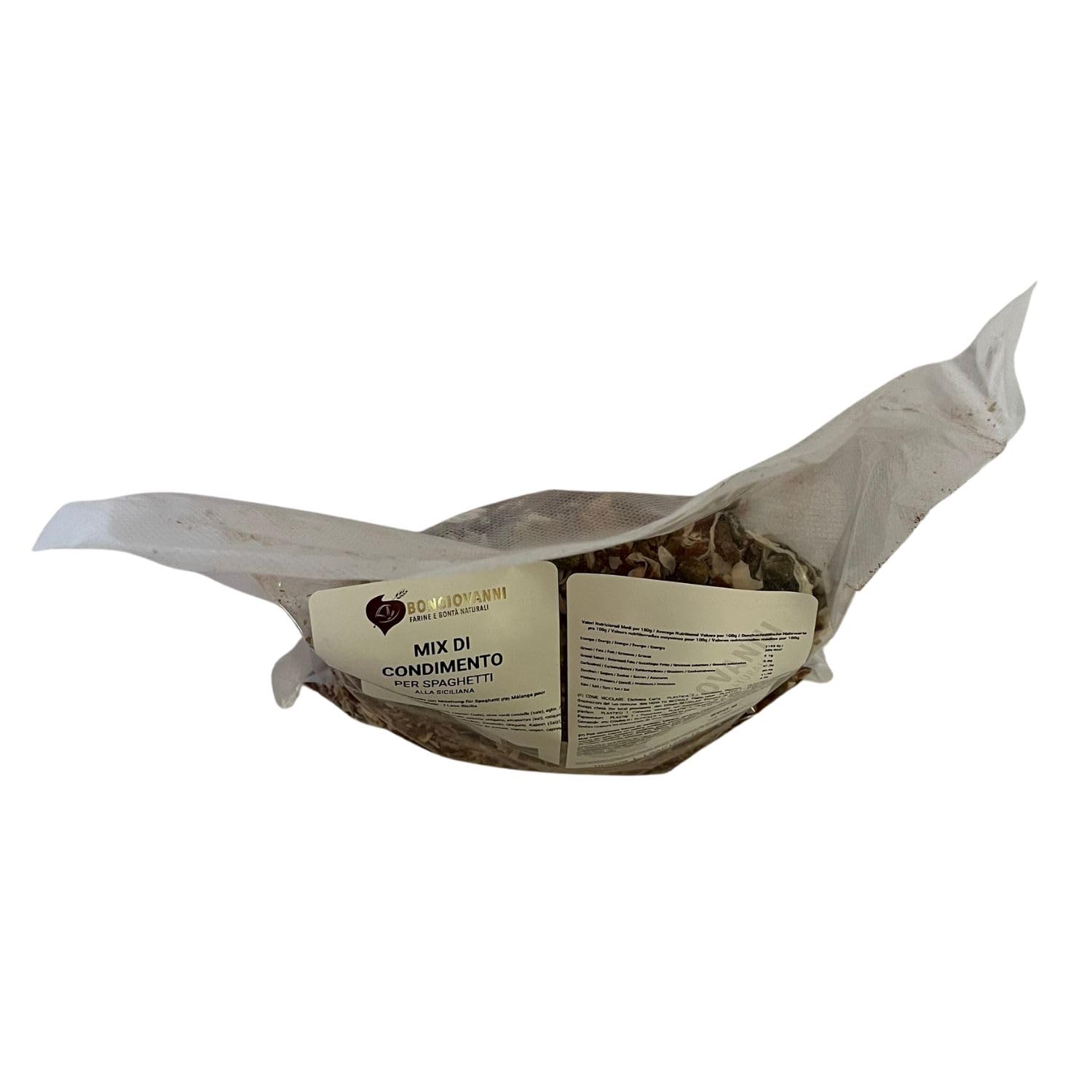 Bongiovanni (Farine e bontà naturali) Mix per Spaghettata "I Love Sicilia" 500g: Condimento Autentico Siciliano per Pasta Veloce e Gustosa.