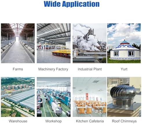 Silent Stainless Steel Roof Vent - 4 to 31 Inch Round Wind Powered Bathroom & Kitchen Extractor Fan, Efficient Heat Removal, Durable Exhaust Hood