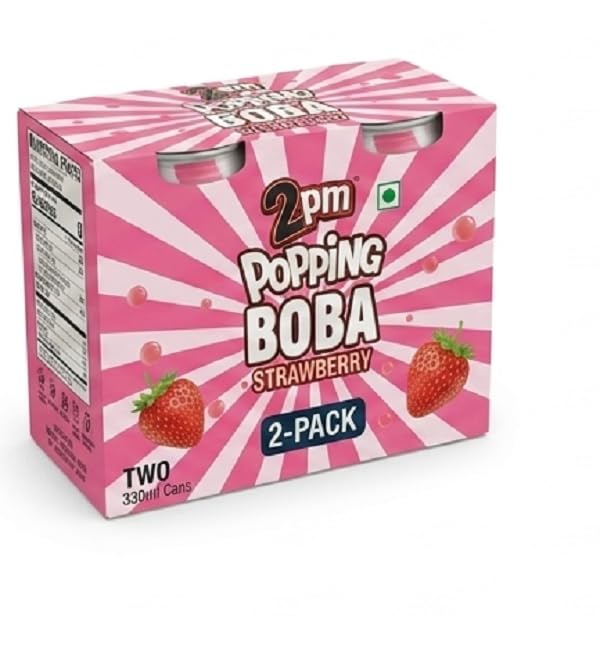 2PM Popping Boba Drink, 330ml | Strawberry Flavour with Bursting Boba Pearls | Ready to Drink | Pack 2-image-43