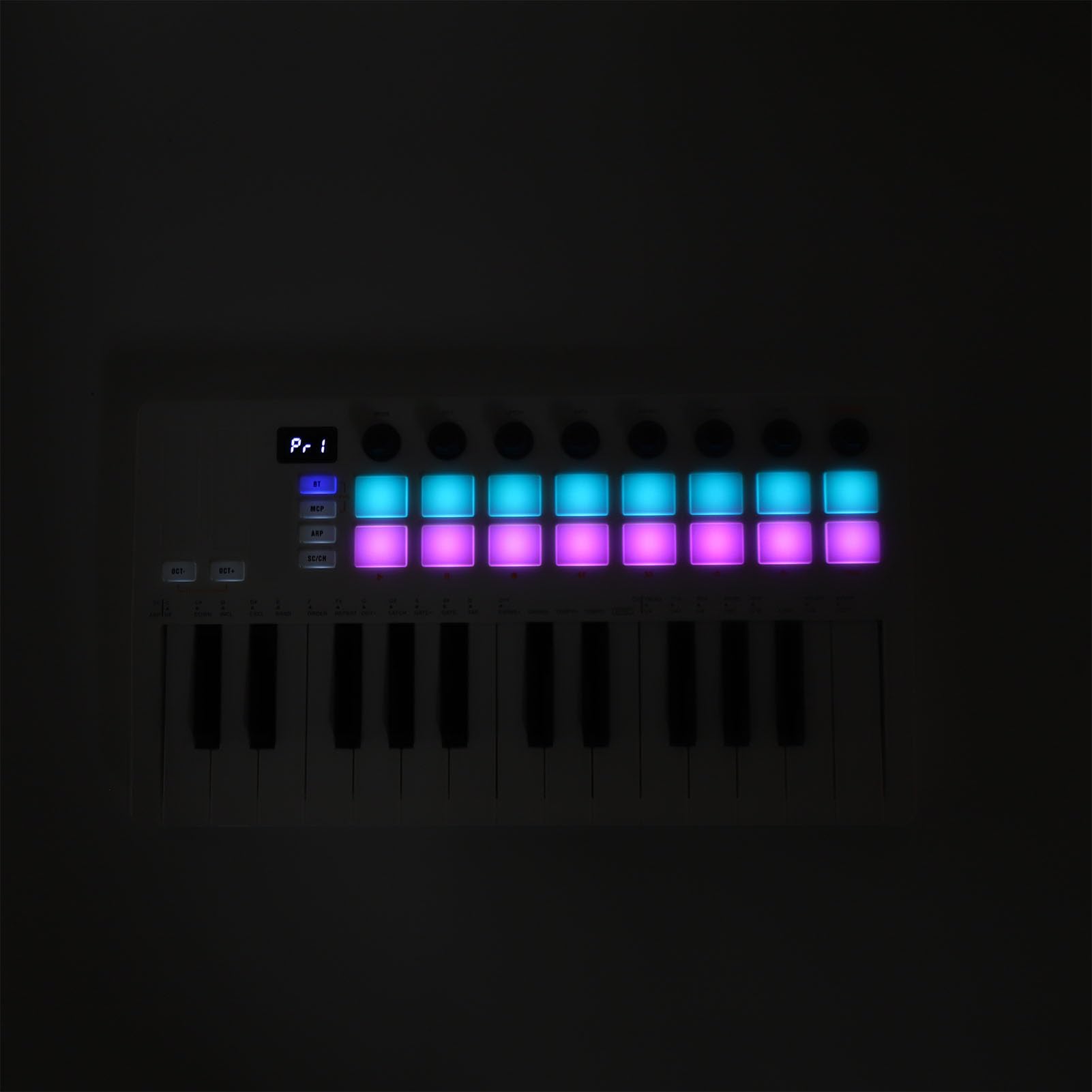Controller MIDI Wireless, 25 Chiavi Sensibili alla Velocità, Compact per Produttori di Musica, Controller MIDI per Studio Casa, Sintetizzatore Virtuale, DJ e Musicisti Elettronici