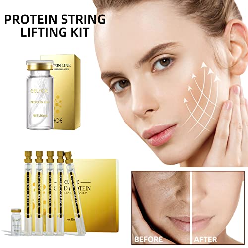 Face Lifting Threads Collagen Threads Lifting Absorbent Collagen Thread Silk Thread Lifting for Facelifting, Lift Skin Tightening and Reducing Fine Lines (15 ml + 20 Pieces) - Image 2