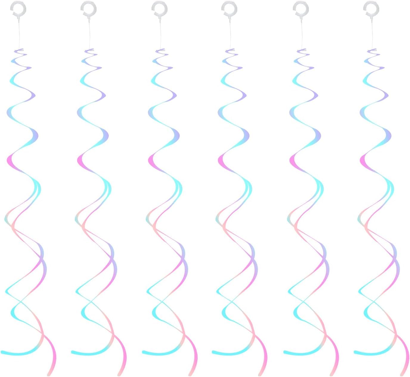 SYOSI Party Swirl Decorations, 30Pcs Foil Swirl Hanging Decoration Plastic Streamer for Ceiling, Whirls Decorations for Birthday Wedding Anniversary Party Decorations, Metallic Hanging Swirl 22"