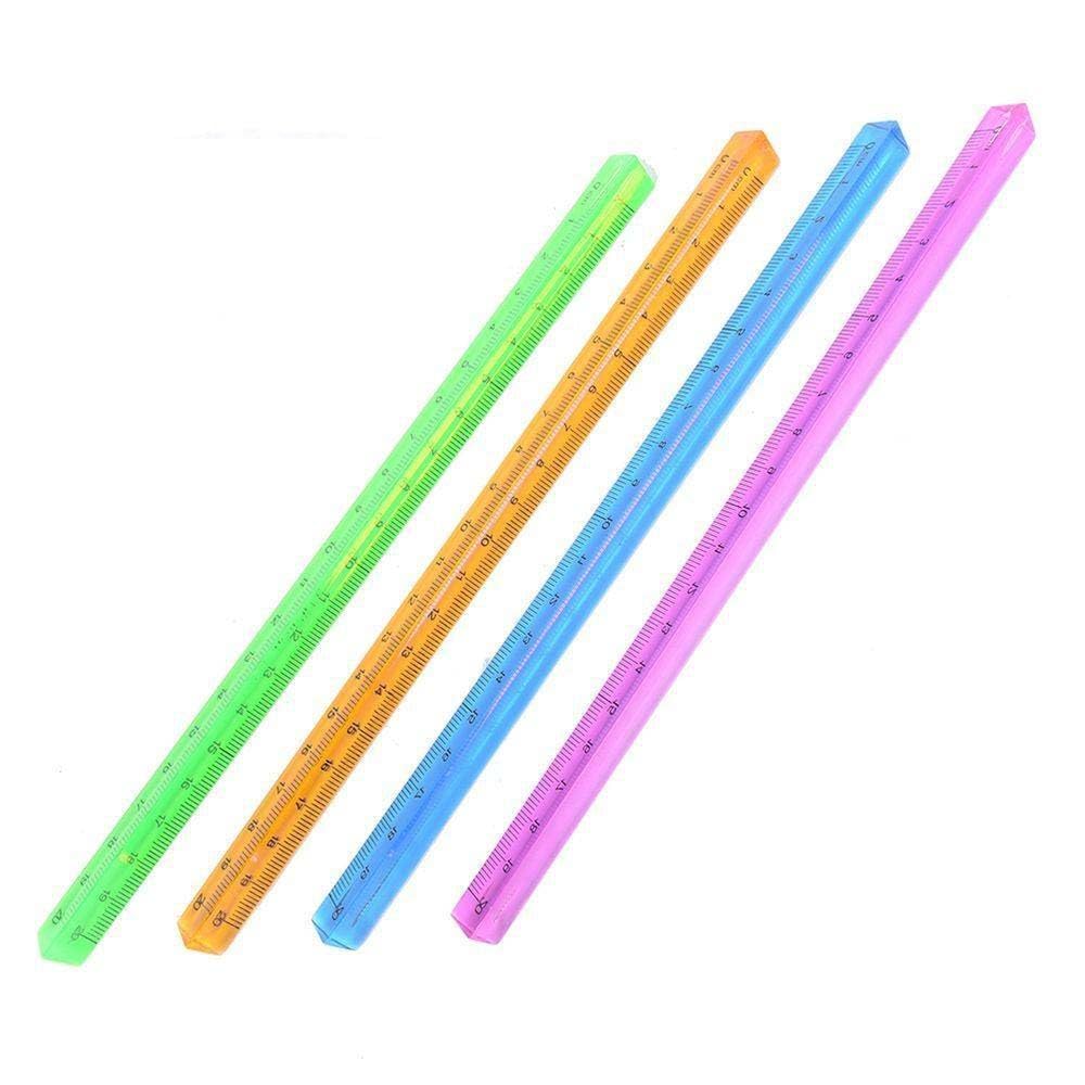 Pmw - Traingle Scales - 15 Cm - Pack Of 3 - Multicolor - Stationery Supplies Triangular Ruler Kids Gift Drafting Accessories