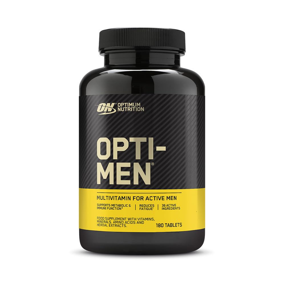 Opti-Men Multi-Vitamin Supplements for Men with Vitamin D, Vitamin C, Vitamin B6 and Amino Acids, Unflavoured, 60 Servings, 180 Capsules