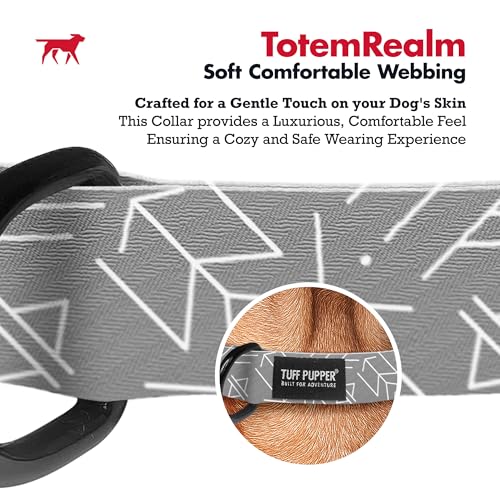 Image of Tuff Pupper Premium Adjustable Dog Collar for Extra Large Boy & Girl Dogs, Stylish Pattern Collars Designed in USA, Quick Release Buckle, TotemRealm Print, XL (1.25 Inch Wide x 20-30 Inch Neck)