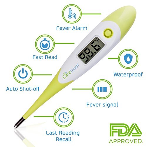 Care Touch Digital Thermometer - 50 Probe Covers - Multi-Use Thermometer for Babies, Adults, and Pets