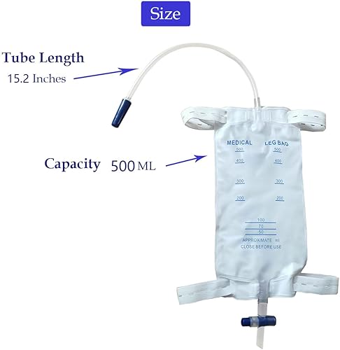Miniatura 3 de Paquete de 10 bolsas de catéter para pierna bolsa de drenaje urinario (16.9 fl oz)