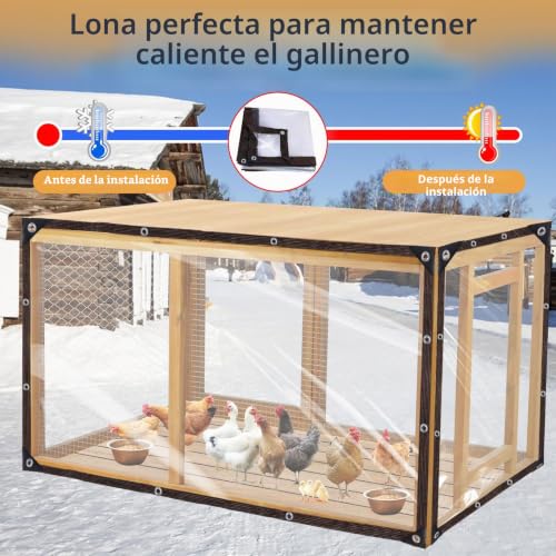 Lona impermeable transparente 3x4m DBREAKS con ojales para terraza y plantas 7