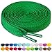 BIRCH's Shoelaces in 27 Colors Flat 5/16" Shoe Laces in 4 Different Lengths (56" (142cm), Green)