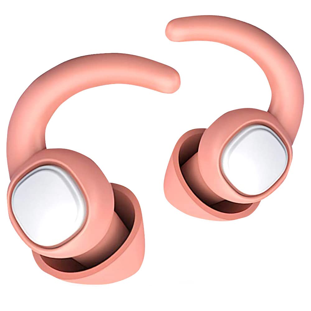 Reusable Ear Plugs for Sleeping, Super Soft Silicone Earplugs, Noise Cancelling Earplugs Sleep Sound Blocking Noise Reduction Earplugs Hearing Protection Ear Plugs for Snoring, Study, Travel (Pink)