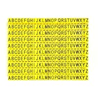 Hoite 260 Stück gelbe Drahtnummerierungsmarkierungen A-Z zum Anklipsen von Kabeletiketten, 2,5 mm, M-förmiges Design für Glasfaserinstallationen in elektrischen Netzwerken