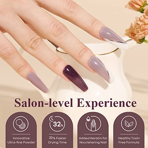 Dip Powder Nail Set, Azurebeauty 6 Colors Classic Nude Collection Glitter Pure White Dipping Powder Starter Kit French Nail Art Manicure Diy Salon Home Gifts For Women #TOP3