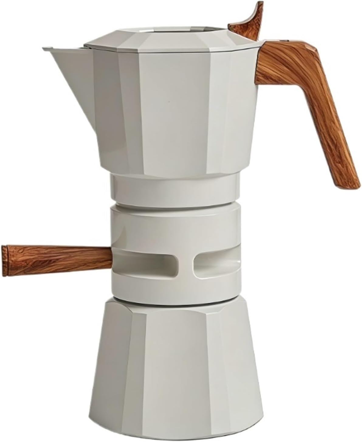 Maker Double Valve Moka Pot With Thermostat, 2 Cups For Home(White 2 Cups)