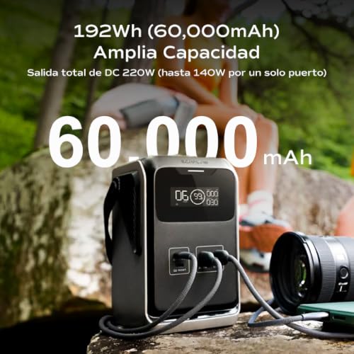 Image of EF ECOFLOW TRAIL 200 DC Portable Power Station, 192Wh LiFePO4 Battery, Solar Generator, 220W DC Output, Compact Power Bank for Camping, Travel, Outdoors, and Emergency Use (No AC Outlet Included)