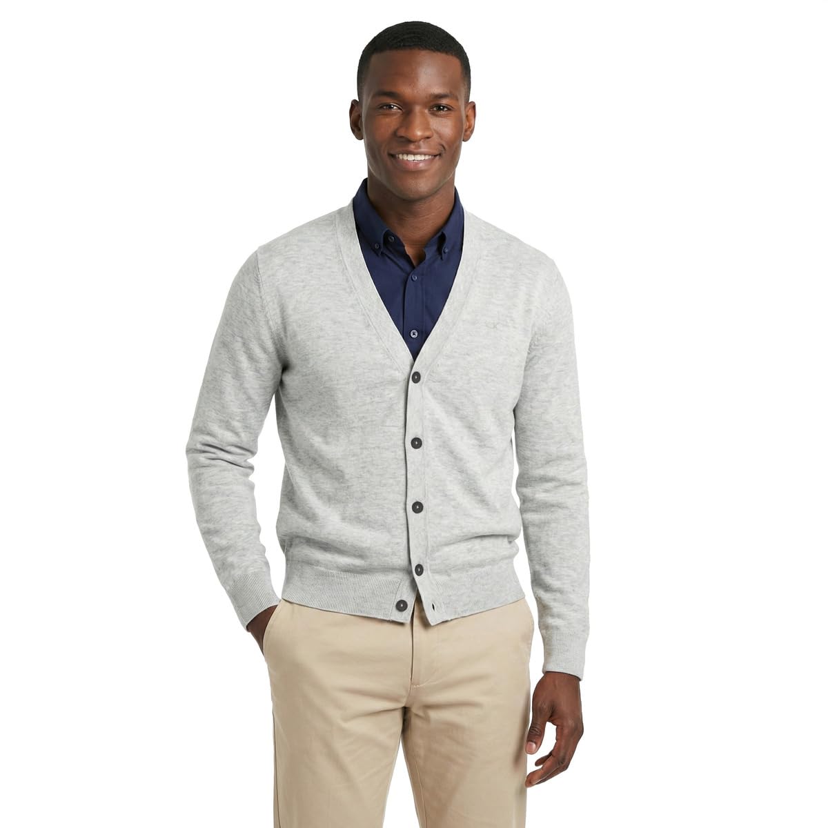 Calvin Klein Cárdigan clásico suave cuello en V hombre
