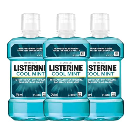 Listerine Cool Mint Mouthwash Liquid, Removes 99.9% Germs, 250ml ...