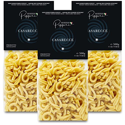 NONNA PIPPINA Casarecce, 3 x 500g, Pasta traditionell durch Bronzeform gezogen, langsame Trocknung, aus Hartweizengriess, vegan (ohne Ei)… Cover