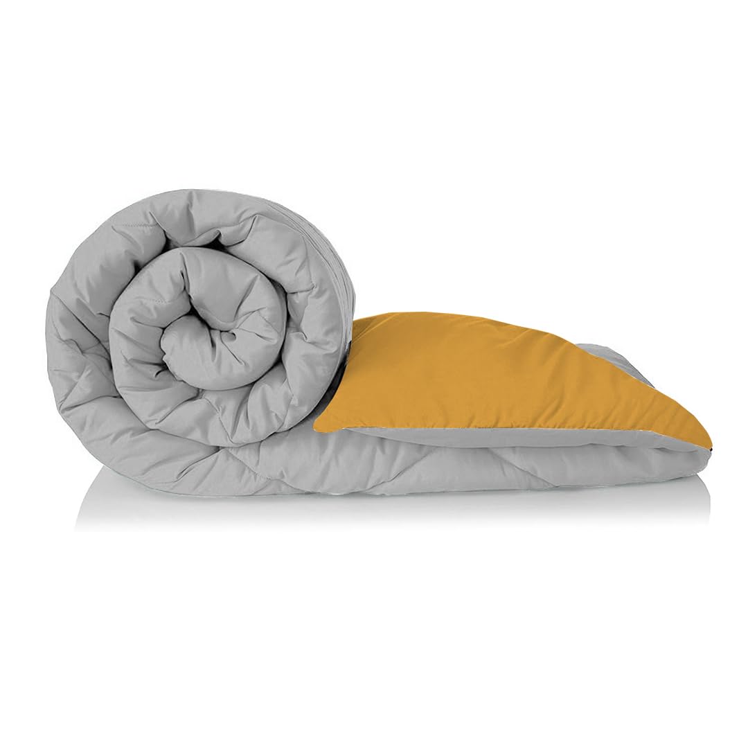 bien LIVING Plush Reversible Microfiber Comforter Single Bed | 220 GSM | Blanket, Quilt, Duvet, 110 GSM Peached Extra Soft Microfiber Fabric, Single Bed Size (60 X 90 Inches), (Ash Grey + Chai Tea). (B0CJ4SCXBJ) Amazon Price History, Amazon Price Tracker