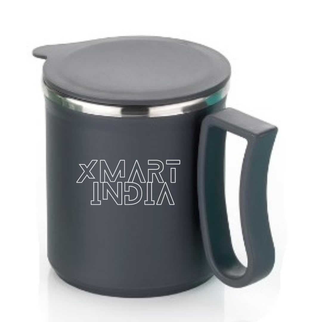 XMART INDIA Coffee Mug Vaccum Insulated Cup Comes with Styling Lid for Tea Milk Coffee Mug Inner Stylist Double Wall Cup for Home Office Restaurant Use Gift Pack of 1 Pic (Grey) (B0CZHW6FGZ) Amazon Price History, Amazon Price Tracker