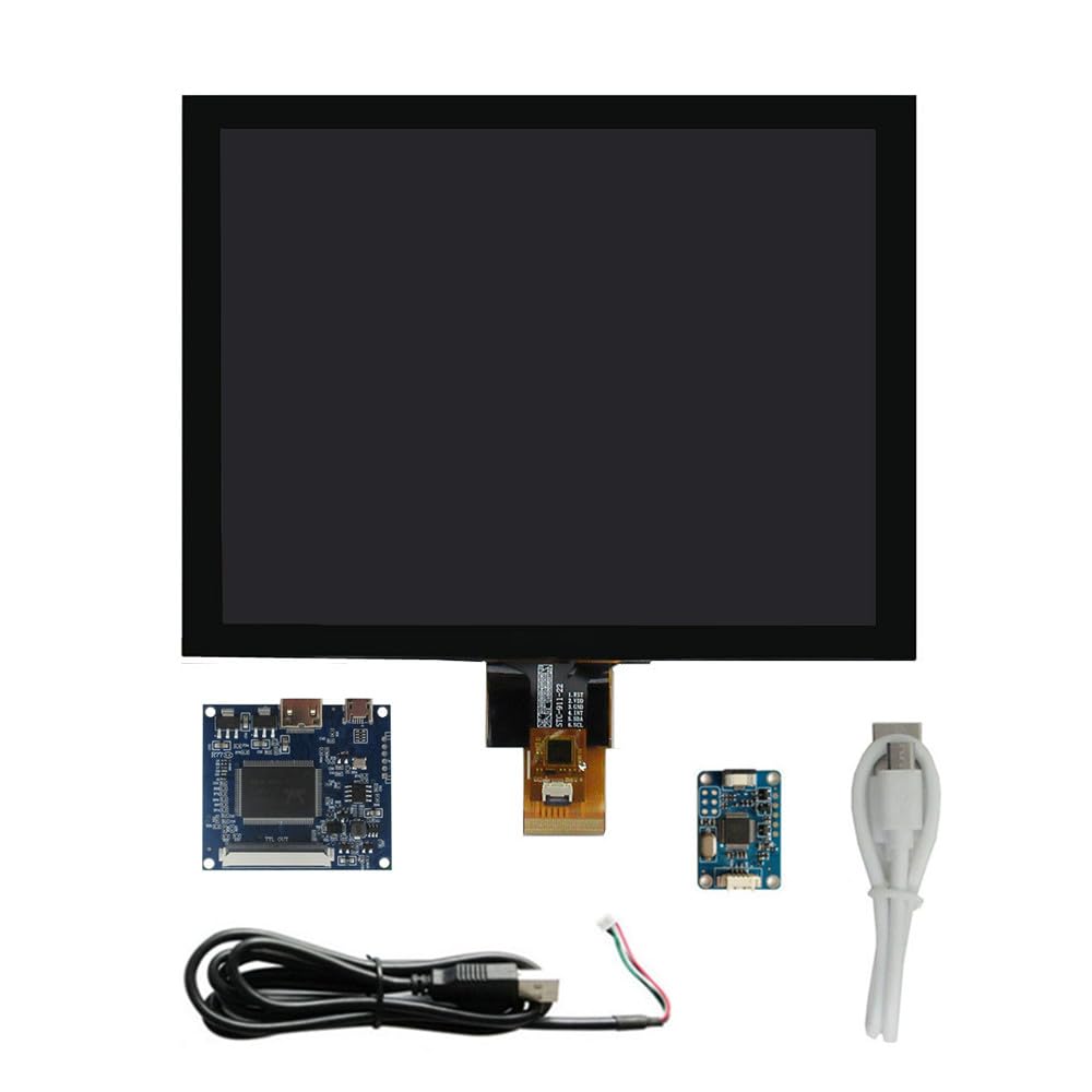 Schermo LCD portatile con touchscreen USB, mini HDMI e scheda driver da 5 V, compatibile con PC Windows, Raspberry Pi, Orange Pi e schede di sviluppo (8 pollici (1024 x 768) 4:3)