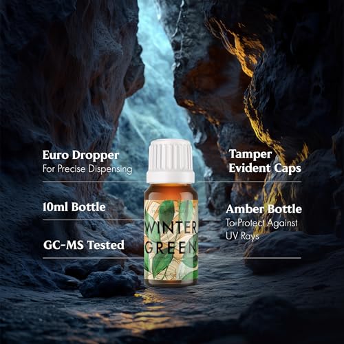 Image of Esslux Wintergreen Essential Oil - 100% Pure Natural Wintergreen Oil for Diffuser, Skin & Pain Relief | Refreshing Minty Aroma for Aromatherapy & DIY Projects - Perfect for Muscle Relaxation - 60 ML