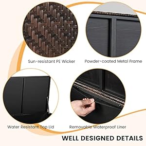 Giantex96gallonoutdoorstorageboxpewickerdeckboxwithlid4wheelswaterprooflineroutsiderattanstoragecontainerforpatiocushionsgardentoolsaccessoriesstorageboxmixbrown Urban Country Home Decor Giantex 96 gallon outdoor storage box pe wicker deck box with lid 4 wheels waterproof liner outside rattan storage container for patio cushions garden tools accessories storage box mix brown urban country home decor