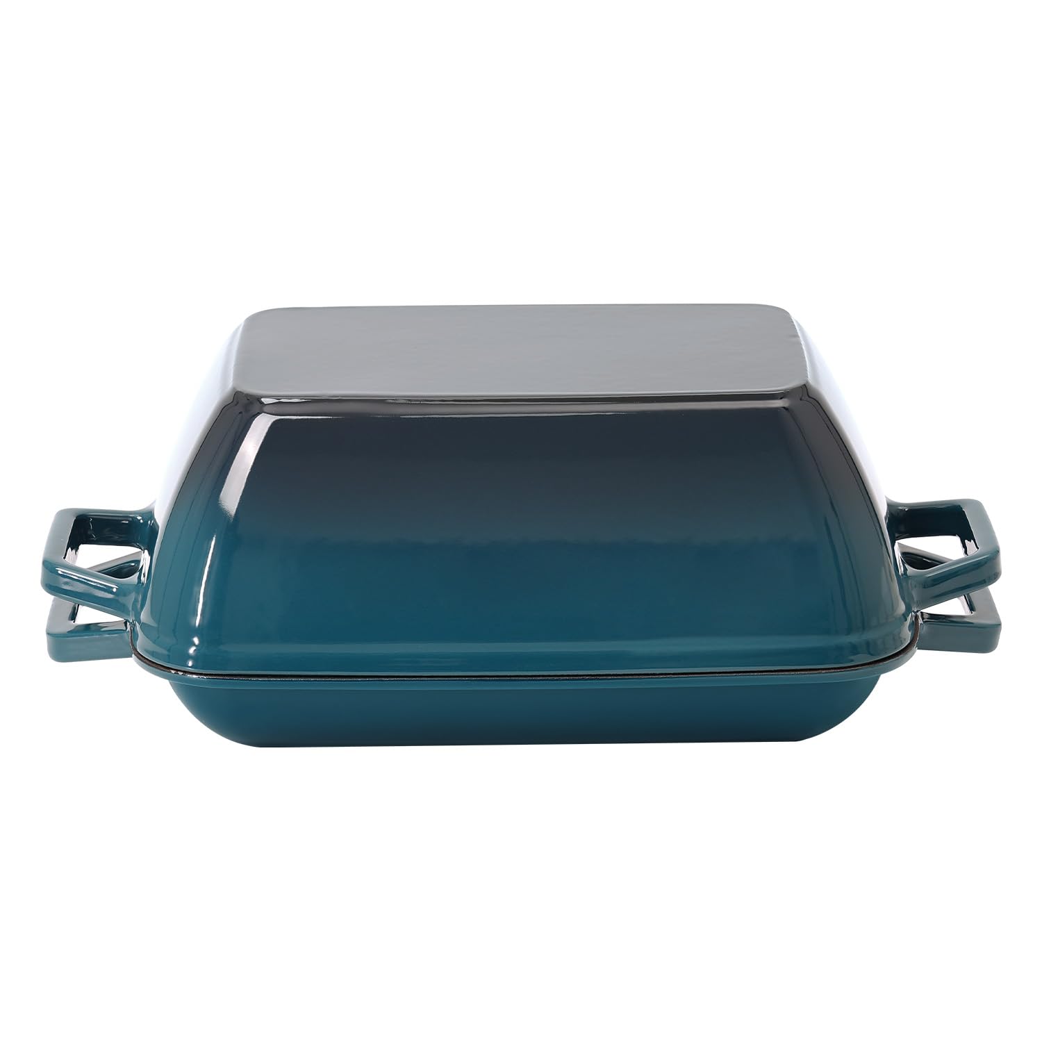 Flavehc Schmortopf aus Gusseisen, zum Brotbacken, 30,5 x 20,3 cm, emaillierter Brotofen mit Deckel, 6QT, Gusseisen, Brot, Dutch Oven für Sauerteig, Dunkelcyan