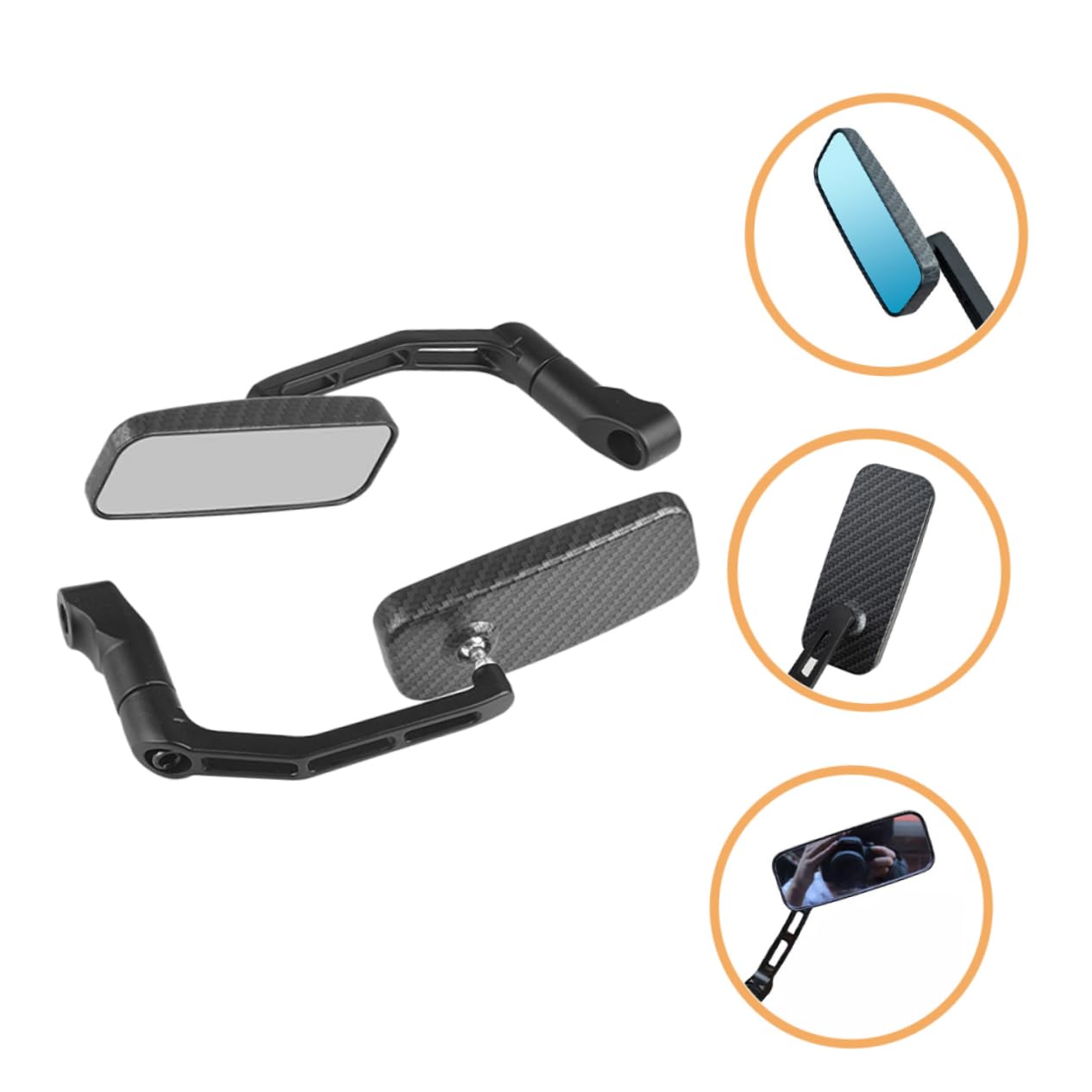 TOYANDONA Rétroviseurs Moto Latéraux Rétroviseur Intérieur Pour Guidon Accessoires Moto Miroir Haute Définition