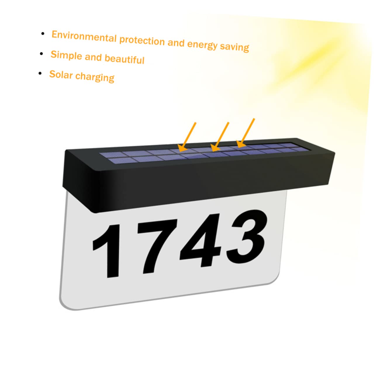 DOITOOL Faro Led Esterno Solare Luce Led Solare Per Esterni Numeri Civici Alimentati Ad Energia Luci Da Cortile Solari Insegne Numeri Civici