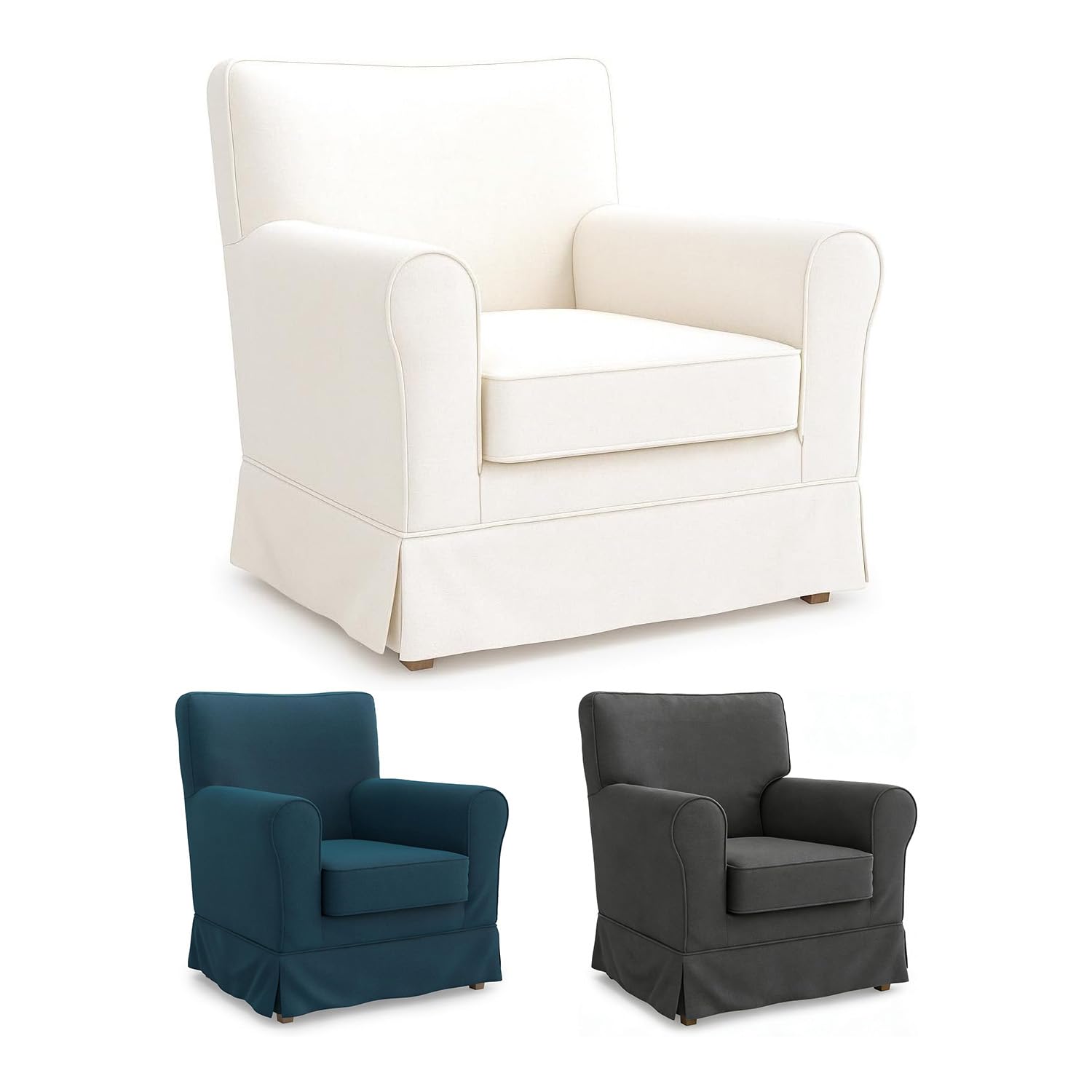 FMCTL Jennylund Chair Cover Replacement for IKEA Jennylund Cover, Jennylund Armchair Cover, Ektorp Jennylund Chair Cover Only!(Daily Off White)