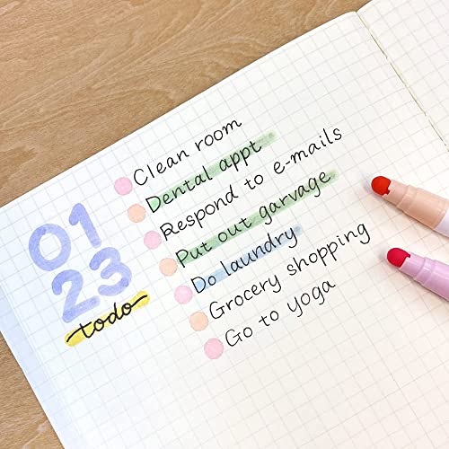 Kuretake Zig Clean Color Dot Pens Water Based Marker Single, 6 Mild Colors Set (TCSD-6100/6V)