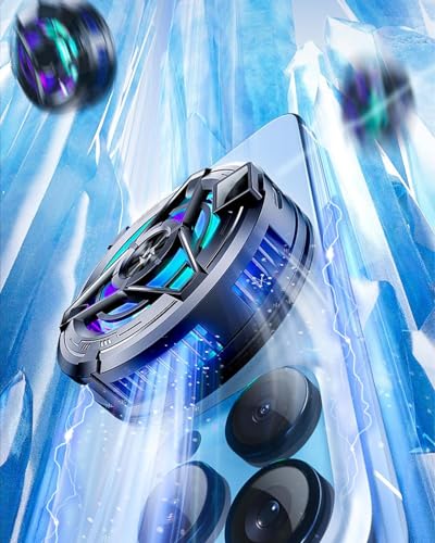 Image of BKN Fast Cooling Mobile AC Fan Radiator Magnetic Mobile Cooler for Gaming with Removable Back Clip and Magnetic Sticker & RGB | Compatible with All iPhones /Android Mobile Phones