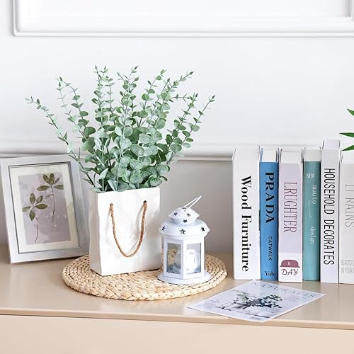 Image of Tdas 20 Pcs Artificial Plants Eucalyptus Stems for Home Decor Faux Leaves Plant Fake Flower Bouquet Centerpiece Greenery Branches Decoration Table Vase Wedding Christmas (Green)