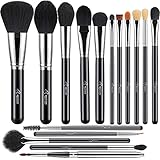 BESTOPE 16 Pcs Makeup Brushes Shiny Holographic Logo Contour Make up Brushes Foundation Powder Liquid Cream Concealers Eyeshadows Blush Makeup Blending Brushes Lip Eyeliner Brushes