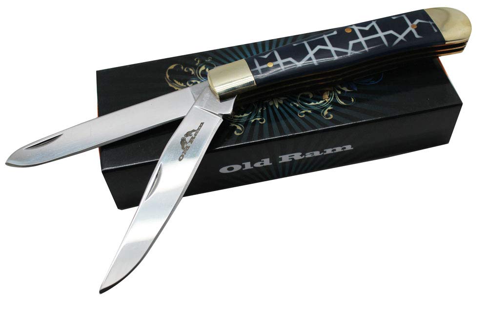 Collection Everyday Carry Manual Folding Pocket Trapper Knife w/Smooth Resin Handle (5134-5)