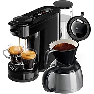 Philips Senseo Switch Pad- en filterkoffiemachine – 7 Koppen koffie – Waterreservoir 1 liter – Intensiteitselectie – Filter koffie – Thermische kan – Geschikt voor Senseo pads – Zwart – HD6592/60