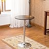 Roundhill Adjustable Height Metal Base Bar Table, Black