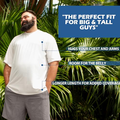 BRISIRA Big and Tall Shirts for Men Undershirts 3-Pack Lightweight Casual Tee Breathable Soft Short Sleeve T-Shirts Crew Neck4
