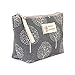 RIAH FASHION Portable Travel Clutch Cosmetic Makeup Pouch Bag - Toiletry Organizer Purse Wristlet Stripe, Floral, Plaid, Cork (Trapezoid Pouch - Tree)