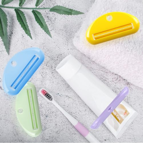 4pcs toothpaste squeezerplastic toothpaste tube squeezer toothpaste dispenser hanging toothpaste clip toothpaste holder for bathroomsuitable for toothpaste cream cosmetics and paintcolorful
