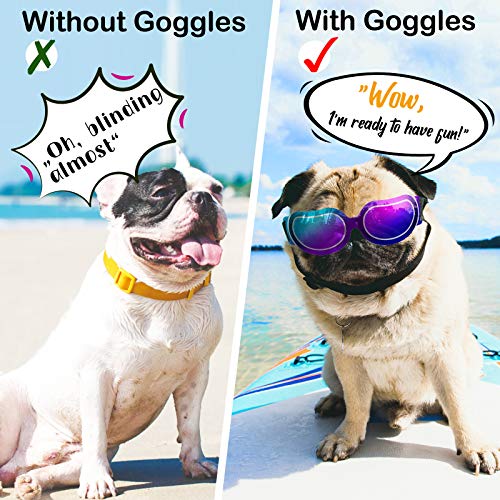 Pawaboo Dog Sunglasses, Small Dogs Goggles with Adjustable Band, Waterproof Windproof Snowproof Fashion and Cool Glasses… - Image 6
