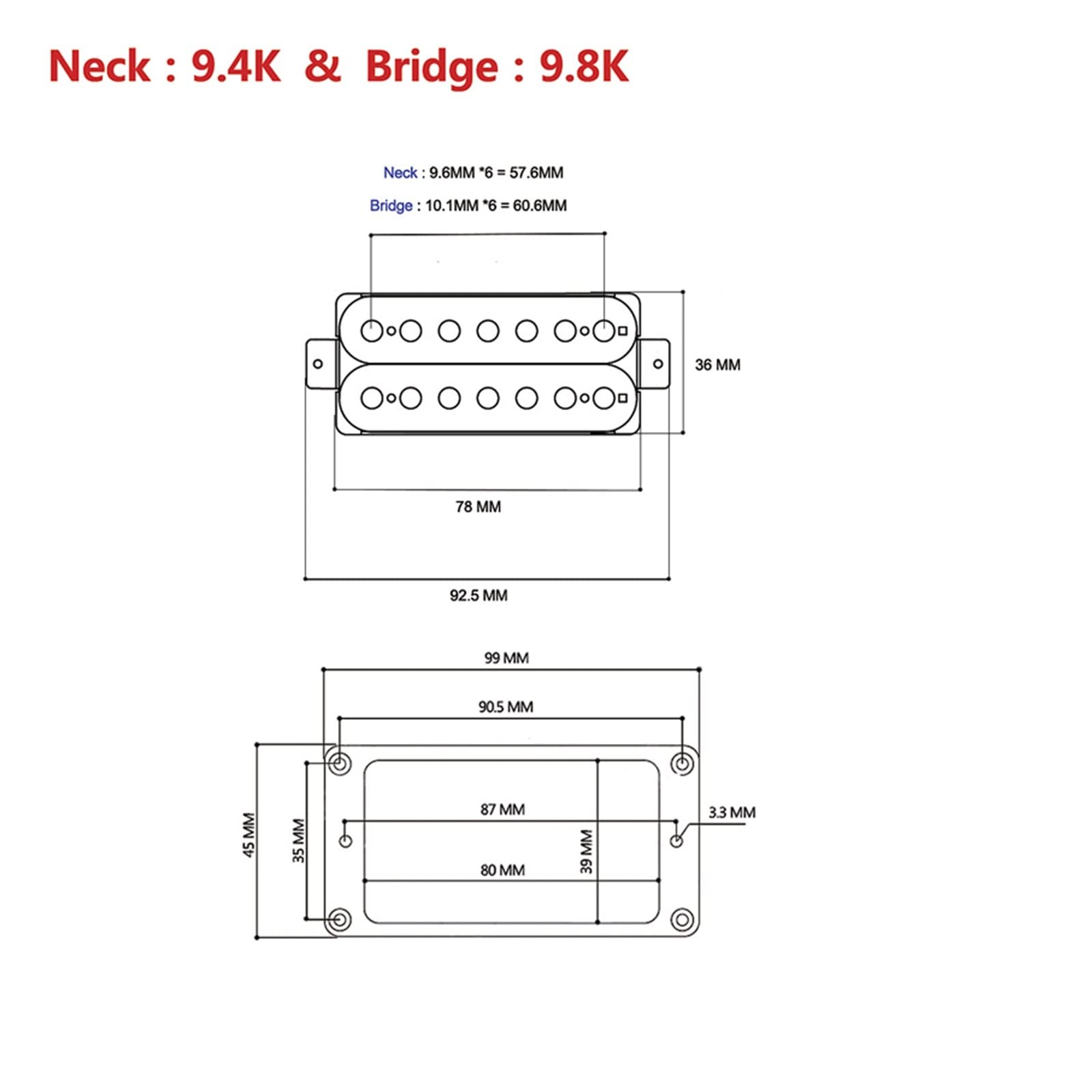 1 Set di Pickup Humbucker per Chitarra Elettrica A 7 Corde per Chitarra Elettrica for LP Pickups Set per Chitarra Elettrica